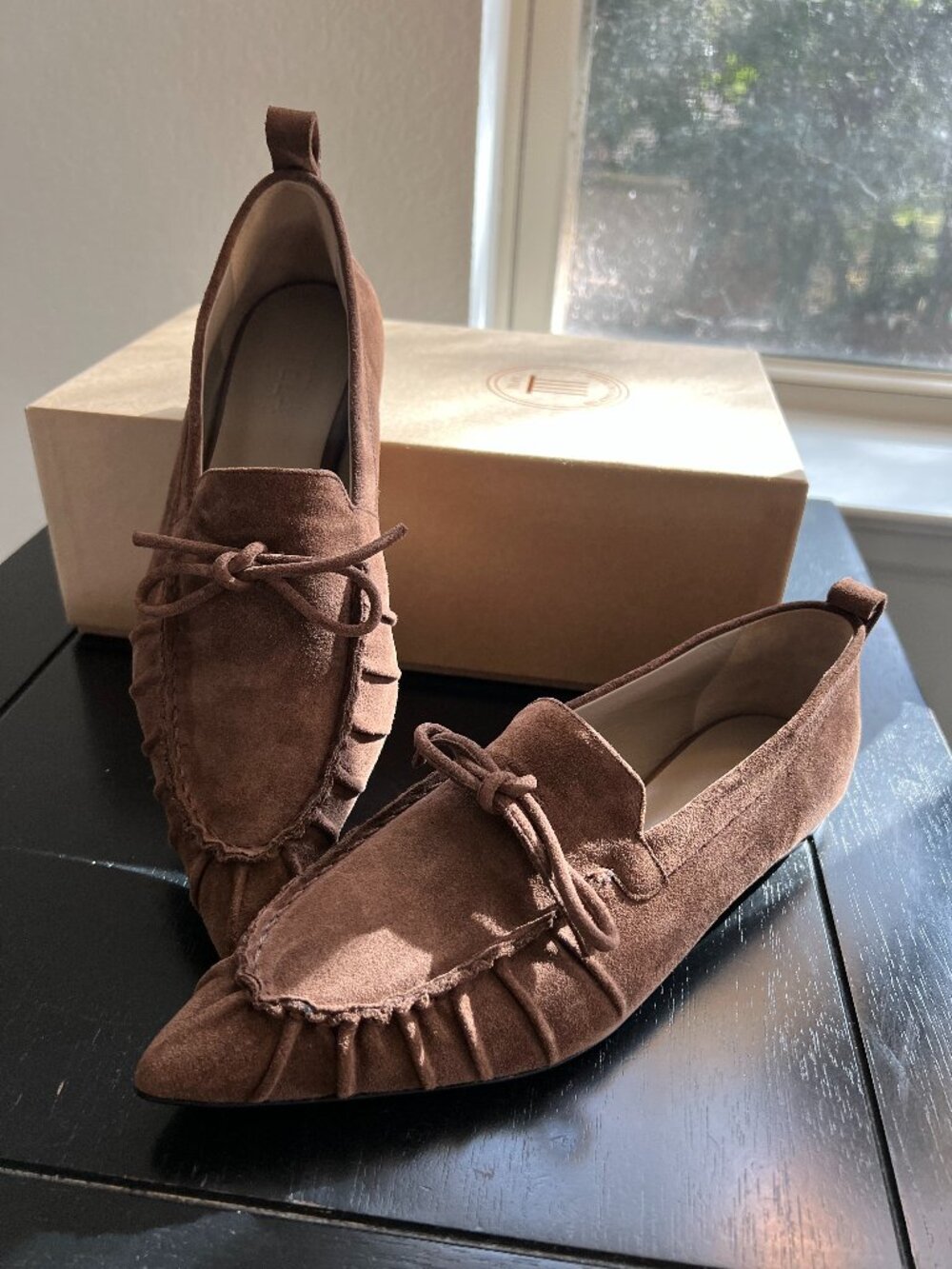 Tela9 Brown Suede Loafers